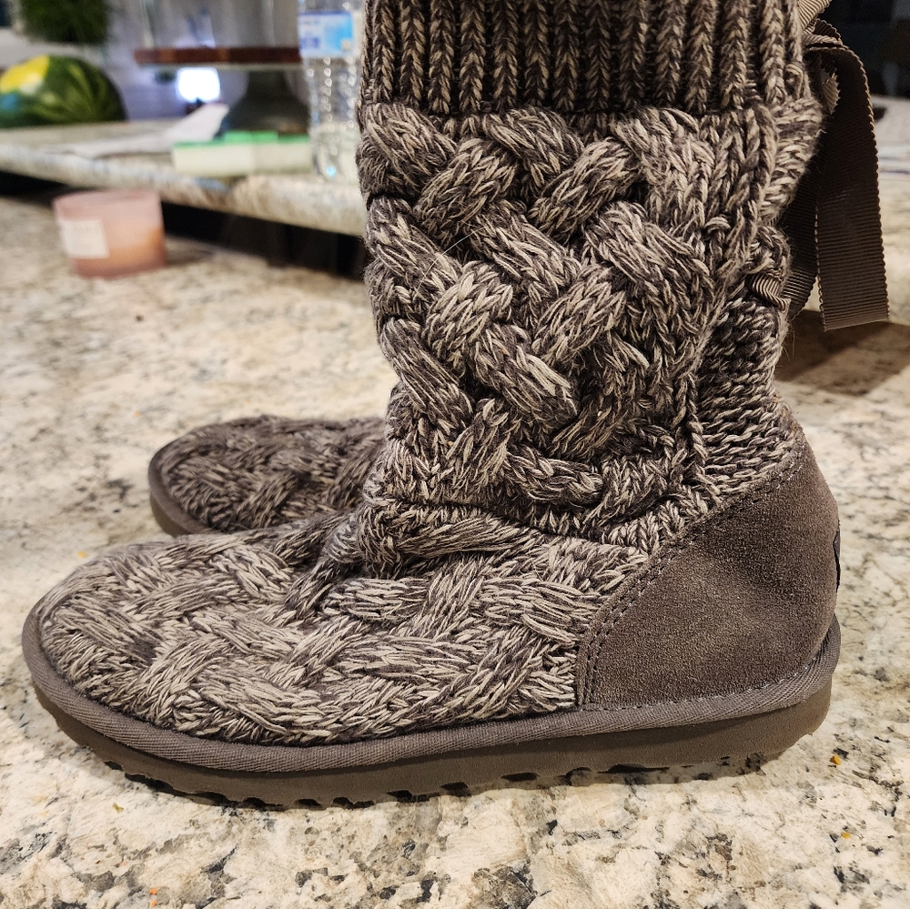 UGG Brown Winter Sweater Knit Boots